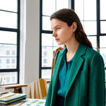 Sustainable Fashion Designer**

A young fashion designer, fully clothed in a stylish, modern outfit made from sustainable bio-fabricated materials, stands in a bright, airy design studio surrounded by fabric swatches and sketches. Natural light streams in from a large window overlooking a green cityscape. Her expression is confident and thoughtful as she examines a piece of innovative material. The scene embodies eco-consciousness and creativity. Perfect anatomy, correct proportions, natural pose, well-formed hands, proper finger count, appropriate attire, safe for work, appropriate content, fully clothed, professional, family-friendly, high quality, detailed textures, soft lighting.

**