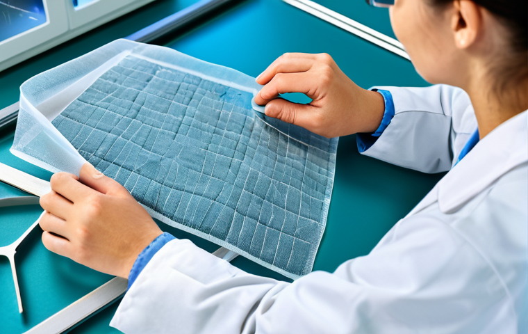 Microbial Textile Innovation**

"A scientist in a clean laboratory setting, examining a sample of bio-fabricated textile created by genetically modified microorganisms. The textile appears strong and lightweight, with a subtle sheen. Background includes lab equipment and schematics of DNA structures. Fully clothed, appropriate attire, professional, safe for work, perfect anatomy, natural proportions, high quality, well-formed hands, proper finger count, microbial fabric samples, advanced biotechnology research. modest, family-friendly"

**
