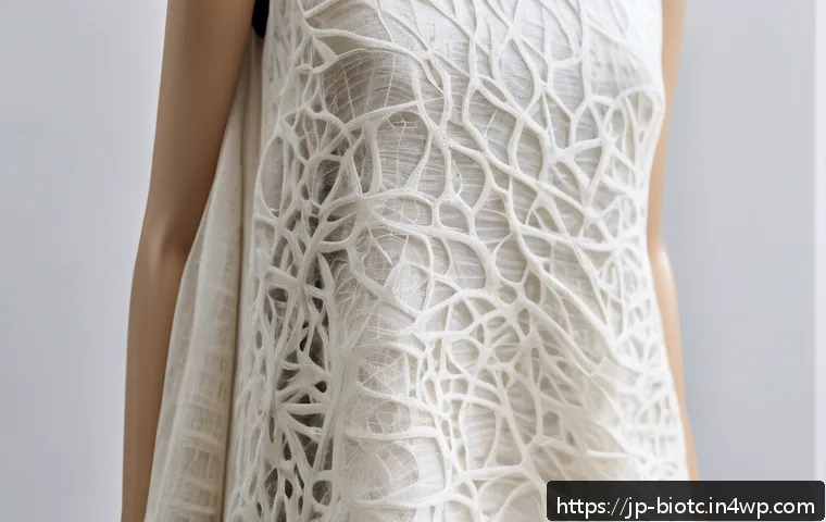 바이오패브릭과 기업의 지속 가능성 목표 - A close-up shot of a luxurious biofabric textile made from mushroom mycelium, showing its unique tex...